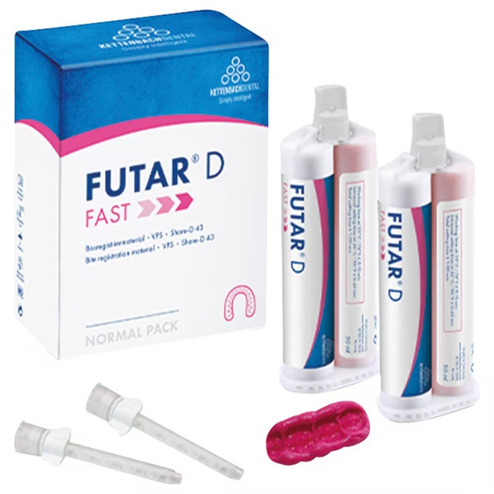 Futar® D Fast Packaging: 2 x 50 ml double cartridge, 6 mixing tips Futar® D Fast Packaging: 2 x 50 ml double cartridge, 6 mixing tips