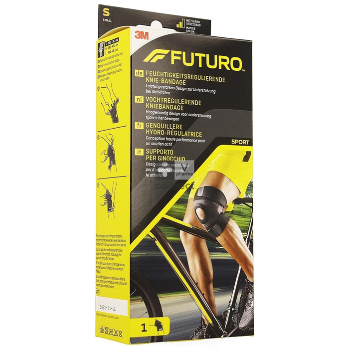 Futuro Black Knee Support with Moisture Control; size S Futuro Black Knee Support with Moisture Control; size S