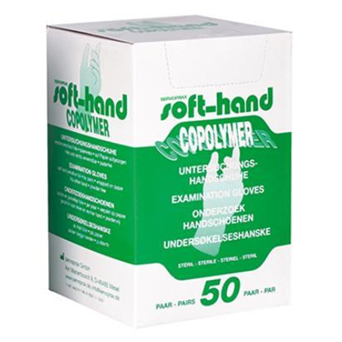 Gants Copolymer Softhand, taille L - 50 paires, sterile Gants Copolymer Softhand, taille L - 50 paires, sterile