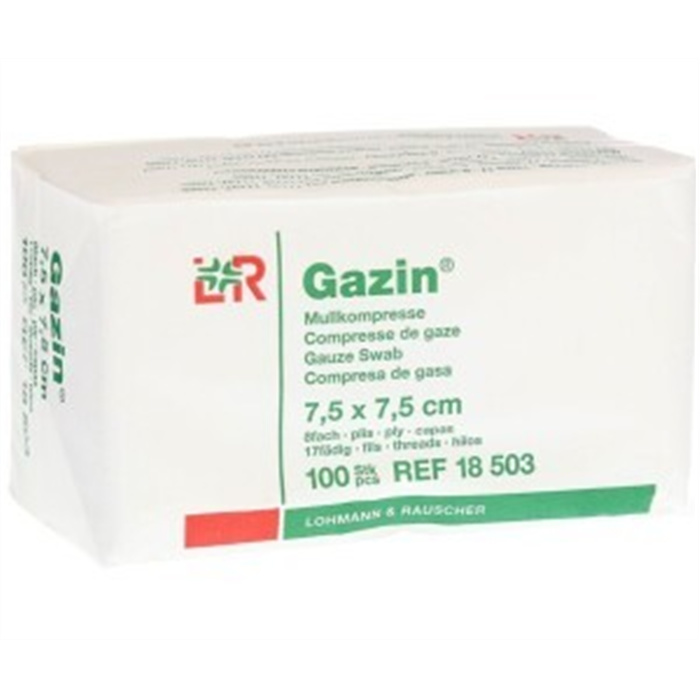 Gazin 3D non-sterile compress, 7.5 x 7.5 cm, 8 ply, box of 100 pieces Gazin 3D non-sterile compress, 7.5 x 7.5 cm, 8 ply, box of 100 pieces