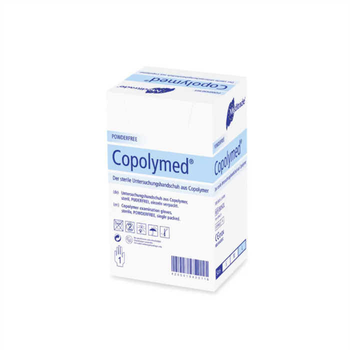 Gloves Copolymed, sterile, powderfree, Box à 100 pcs, Size L Gloves Copolymed, sterile, powderfree, Box à 100 pcs, Size L