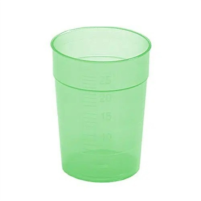 Gobelet réutilisable Melipul pour médicaments en PP, vert, 25 ml, empilable, lot de 60 Gobelet réutilisable Melipul pour médicaments en PP, vert, 25 ml, empilable, lot de 60