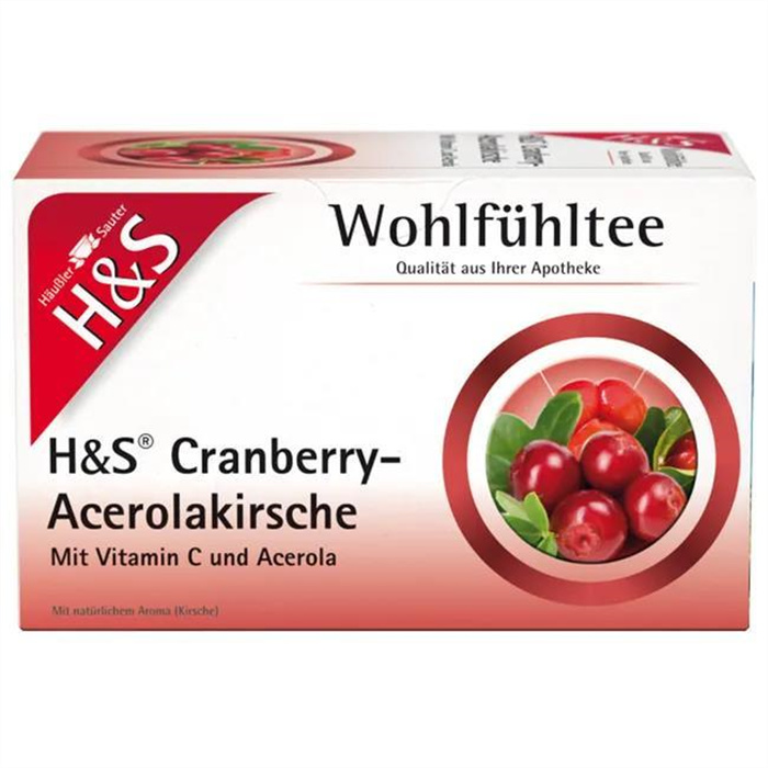 H&S Wellness Tea Cranberry-Acerola No. 61, 20 bags H&S Wellness Tea Cranberry-Acerola No. 61, 20 bags