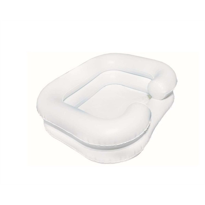Hair washing tub, inflatable, 2-row with shower, 60 x 50 x 20 cm - white Hair washing tub, inflatable, 2-row with shower, 60 x 50 x 20 cm - white