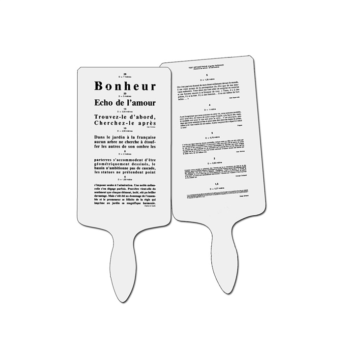 Handoptometrische Tafel EL, nach Parinaud Handoptometrische Tafel EL, nach Parinaud