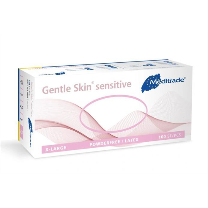 Handschuhe Gentle Skin sensitive, Latex, unsteril, Box à 100 St., Größe L Handschuhe Gentle Skin sensitive, Latex, unsteril, Box à 100 St., Größe L