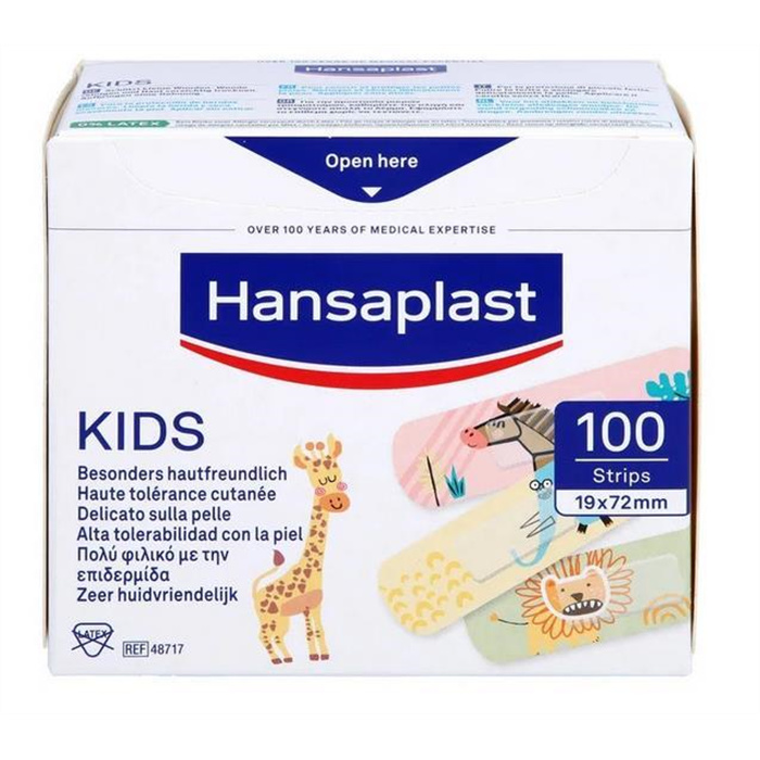Hansaplast KIDS Strips 1,9 cm x 7,2 cm, 100 Stück, in Spenderbox,
mit Tier-Motiven, Latexfrei, Hautfreundlich Hansaplast KIDS Strips 1,9 cm x 7,2 cm, 100 Stück, in Spenderbox,
mit Tier-Motiven, Latexfrei, Hautfreundlich