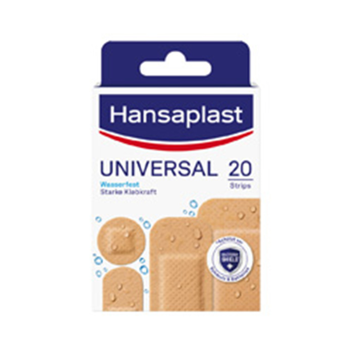 HANSAPLAST STRIPS WATER RESISTANT
20 ST. IN 4 GROESSEN HANSAPLAST STRIPS WATER RESISTANT
20 ST. IN 4 GROESSEN