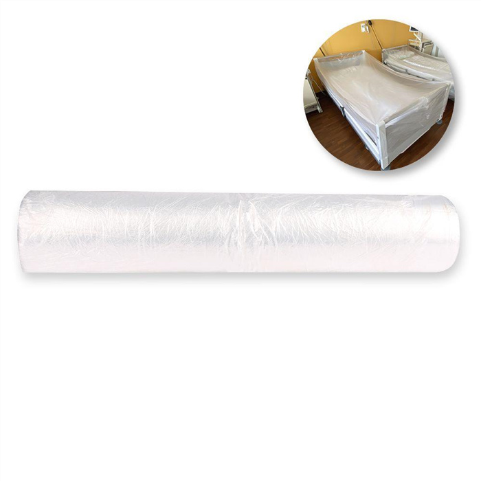 HDPE Bed Cover, 320 x 95 cm, transparent, Roll of 200 pieces HDPE Bed Cover, 320 x 95 cm, transparent, Roll of 200 pieces