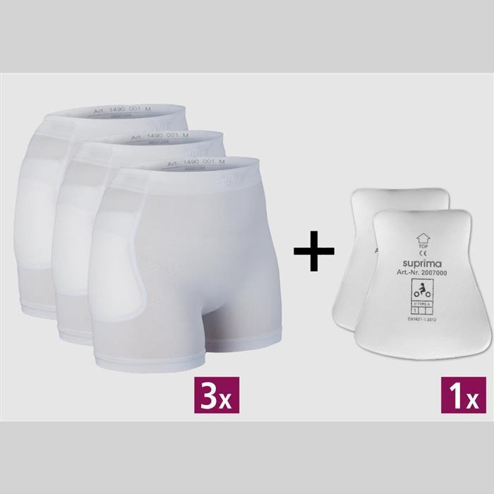 hip protector briefs set 3 (3x 1490 + 1 x 2007) white, size M hip protector briefs set 3 (3x 1490 + 1 x 2007) white, size M