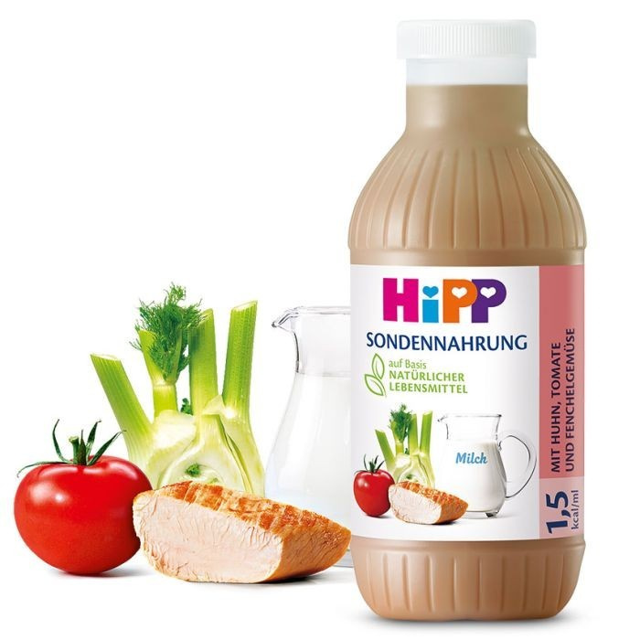 HiPP Alimentation par sonde 1,5 kcal/ml, pédiatrique avec poulet,tomates et fenouil, 12 x 500 ml HiPP Alimentation par sonde 1,5 kcal/ml, pédiatrique avec poulet,tomates et fenouil, 12 x 500 ml
