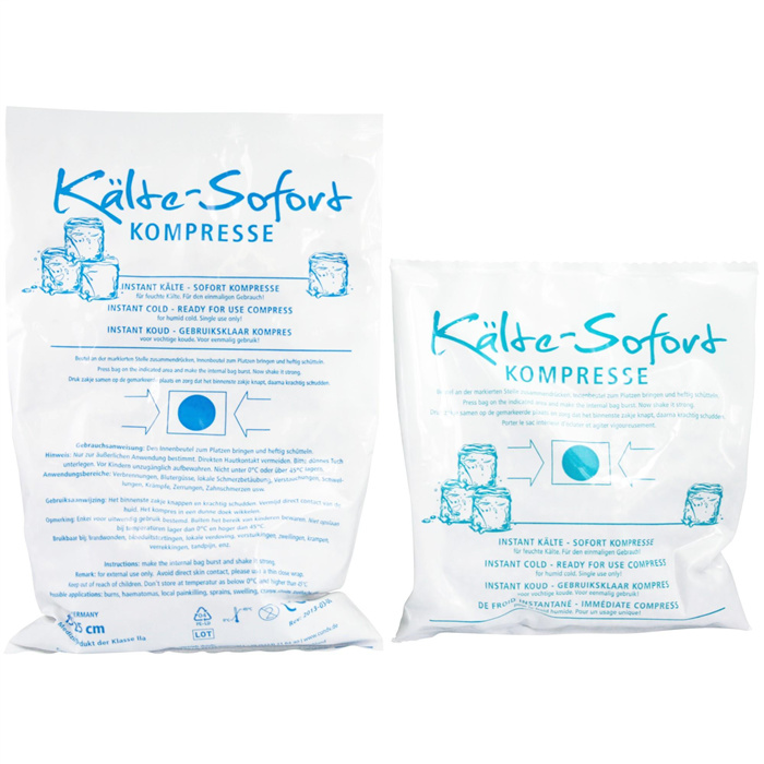 Instant cold compress, 14 x 24 cm, PE film Instant cold compress, 14 x 24 cm, PE film