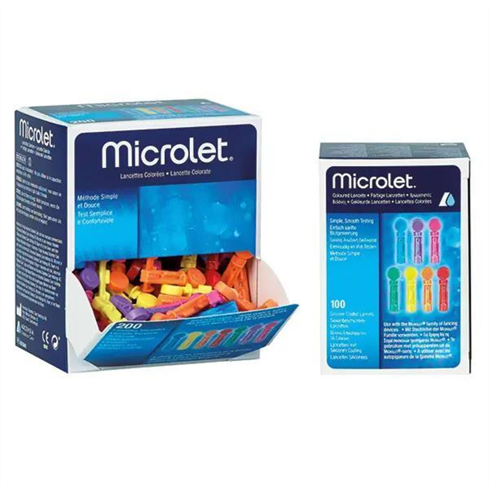 Lancettes MICROLET, colorées, 100 pièces Lancettes MICROLET, colorées, 100 pièces