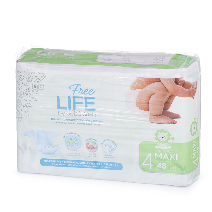 Lange Bebecash Maxi No. 4, 7-18 kg, 48 pièces Lange Bebecash Maxi No. 4, 7-18 kg, 48 pièces