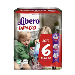 Langes Libero Up & Go 6, 13 - 20 kg
sachet de 18 pièces