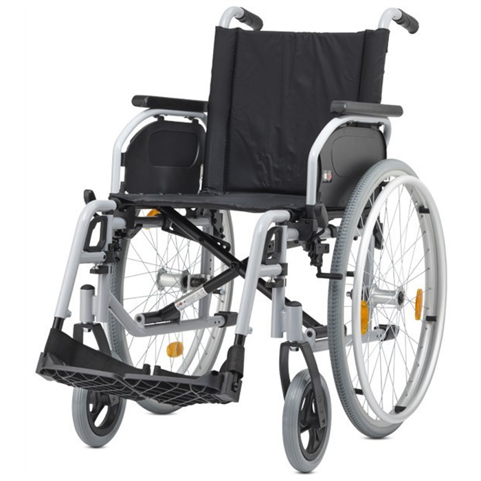 Lightweight wheelchair with backrest, seat width 56 cm Max load: 170 kg, foldable Lightweight wheelchair with backrest, seat width 56 cm Max load: 170 kg, foldable