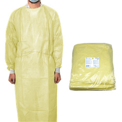 MaiMed-Coat ViruGuard,140x140,nonwoven,
yellow,with knit cuff,non sterile,to bind