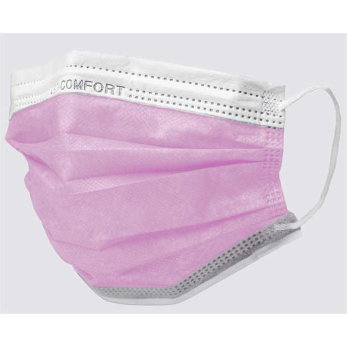 Masque OP, rose, type IIR, Med-Comfort, 3 plis, 50 pcs. Masque OP, rose, type IIR, Med-Comfort, 3 plis, 50 pcs.