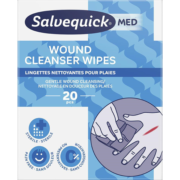 Med lingettes nettoyantes pour plaies,
20 pièces Med lingettes nettoyantes pour plaies,
20 pièces