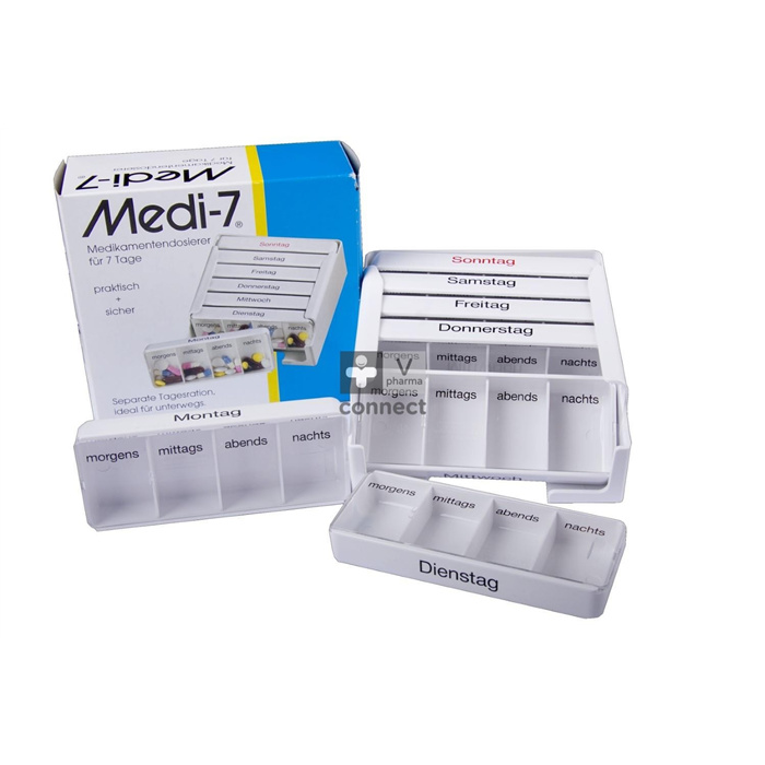 MEDI-7 Distributeur de médicaments, avec 7 distributeurs journaliers MEDI MEDI-7 Distributeur de médicaments, avec 7 distributeurs journaliers MEDI