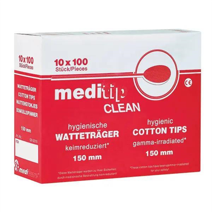 Meditip Clean cotton swabs, with cotton head on one end, 100 pieces Meditip Clean cotton swabs, with cotton head on one end, 100 pieces