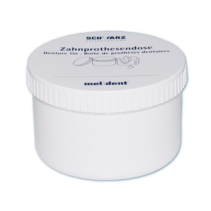 Melident Zahnprothesendose mit Siebeinsatz Melident Zahnprothesendose mit Siebeinsatz