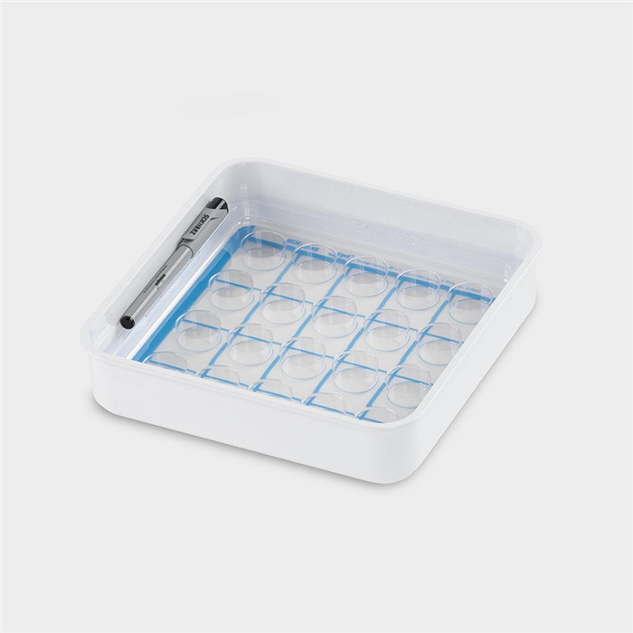 Melipul cup tray 20x1-26, with tray insert, for 20 cups,
tablets or drops, L 253 x W 253 x H 55 mm Melipul cup tray 20x1-26, with tray insert, for 20 cups,
tablets or drops, L 253 x W 253 x H 55 mm