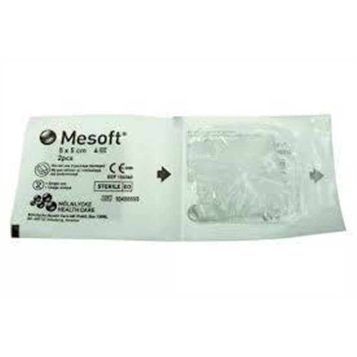 Mesoft 5x5 cm -sterile non-woven compress - 4 plis - Bte 75 sachets à 2 pces Mesoft 5x5 cm -sterile non-woven compress - 4 plis - Bte 75 sachets à 2 pces