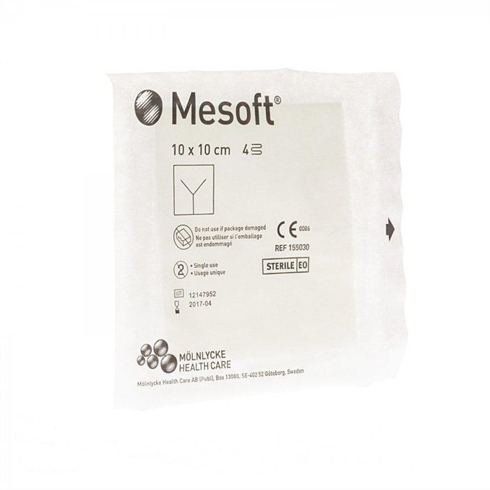 Mesoft Sterile geschlitzte Kompresse10 x 10 cm Mesoft Sterile geschlitzte Kompresse10 x 10 cm