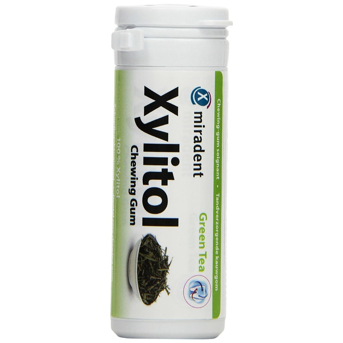 Miradent Xylitol Thé vert Chewing-gum, 30 pièces Miradent Xylitol Thé vert Chewing-gum, 30 pièces