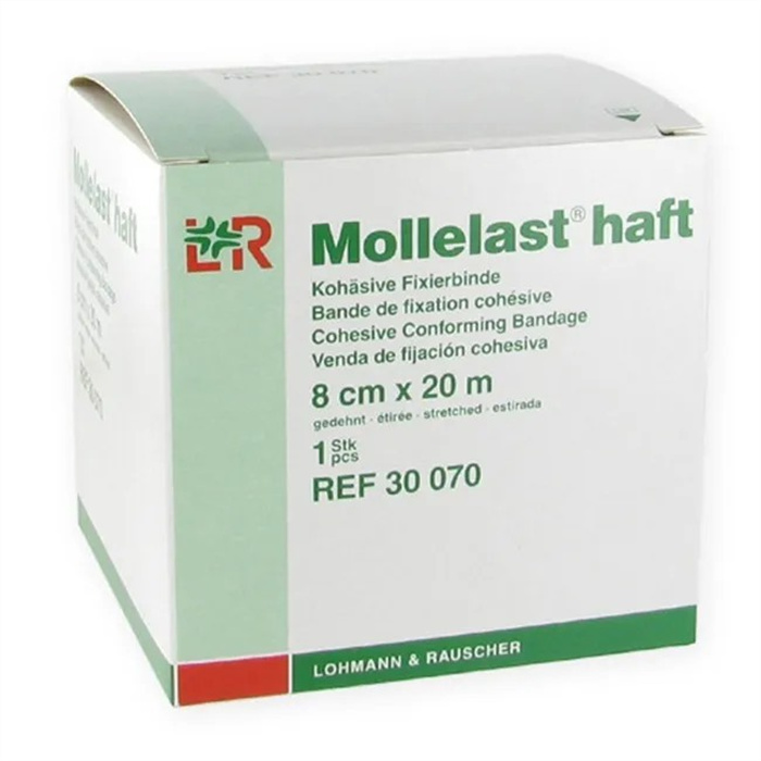 Mollelast haft cohesive bandage, 8 cm x 20 m Mollelast haft cohesive bandage, 8 cm x 20 m