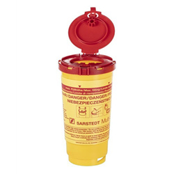 Multi-Safe Twin plus 500 entsorgungsbox 0.5 l 
Einwurfoeffnung rund 5 cm, h 16.2 cm, Deckel 8.9 cm