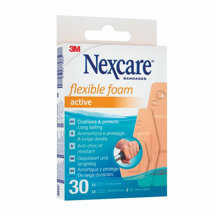 Nexcare Active Flexible Foam Bandes Strips, 6 cm x 10 cm, Pansements en mousse 10 pièces Nexcare Active Flexible Foam Bandes Strips, 6 cm x 10 cm, Pansements en mousse 10 pièces