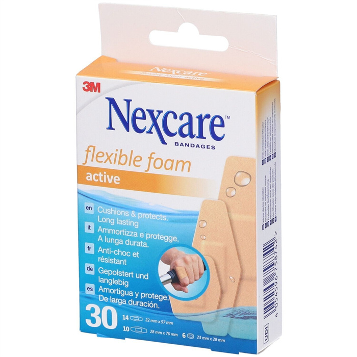 Nexcare Active Flexible Foama, assortiment, 30 pièces Nexcare Active Flexible Foama, assortiment, 30 pièces