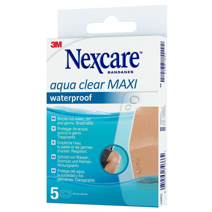 Nexcare Aqua Clear MAXI Waterproof Pflaster, 60 mm x 88 mm, 5 Stück Nexcare Aqua Clear MAXI Waterproof Pflaster, 60 mm x 88 mm, 5 Stück