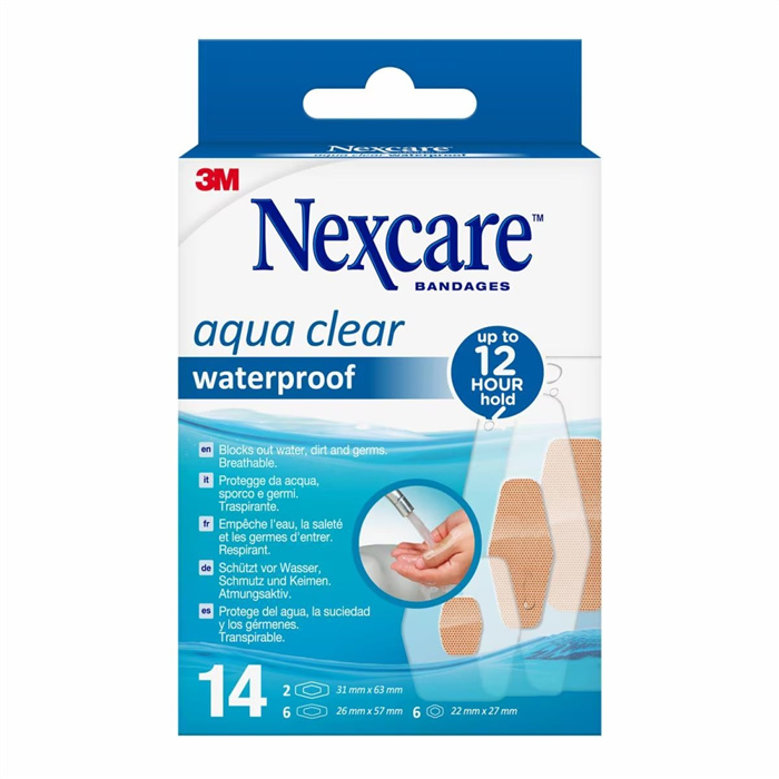 Nexcare Aqua Clear, Waterproof, assortiment 3 tailles,
14 pièces Nexcare Aqua Clear, Waterproof, assortiment 3 tailles,
14 pièces