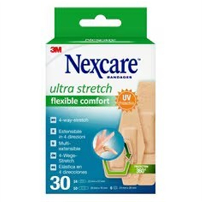 Nexcare Flexible Comfort Ultra, Assortiment 3 tailles, 30 pcs /Boîte Nexcare Flexible Comfort Ultra, Assortiment 3 tailles, 30 pcs /Boîte