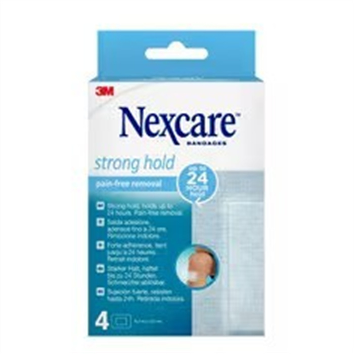 Nexcare Strong Hold Pain-free Removal Pflaster, 76.2 mm x 101 mm, 4 pads/Packung Nexcare Strong Hold Pain-free Removal Pflaster, 76.2 mm x 101 mm, 4 pads/Packung