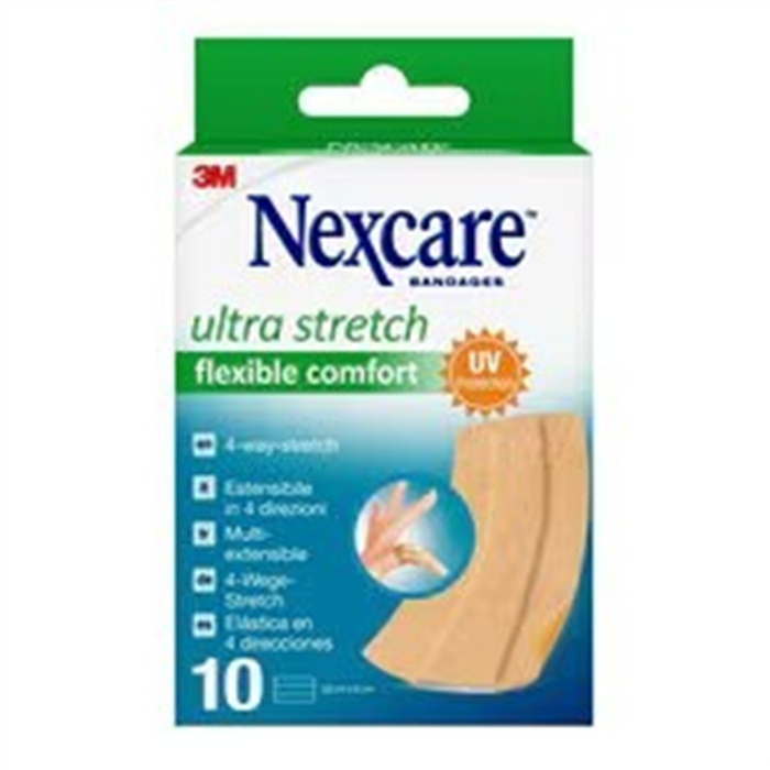 Nexcare Ultra Stretch Comfort Flexible Band Pflaster, 6 cm x 10 cm, 10/Packung Nexcare Ultra Stretch Comfort Flexible Band Pflaster, 6 cm x 10 cm, 10/Packung