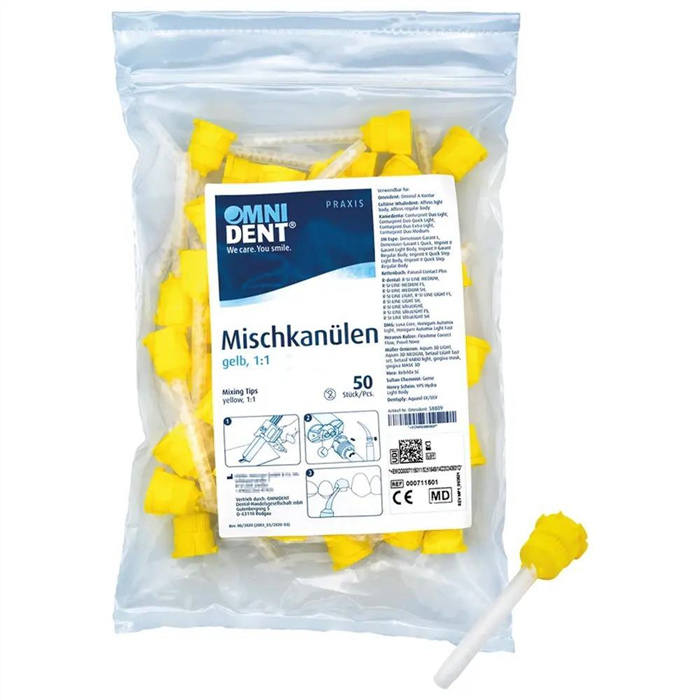 Omni mixing tips yellow 1:1 - bag 50 pieces yellow 1:1 Omni mixing tips yellow 1:1 - bag 50 pieces yellow 1:1