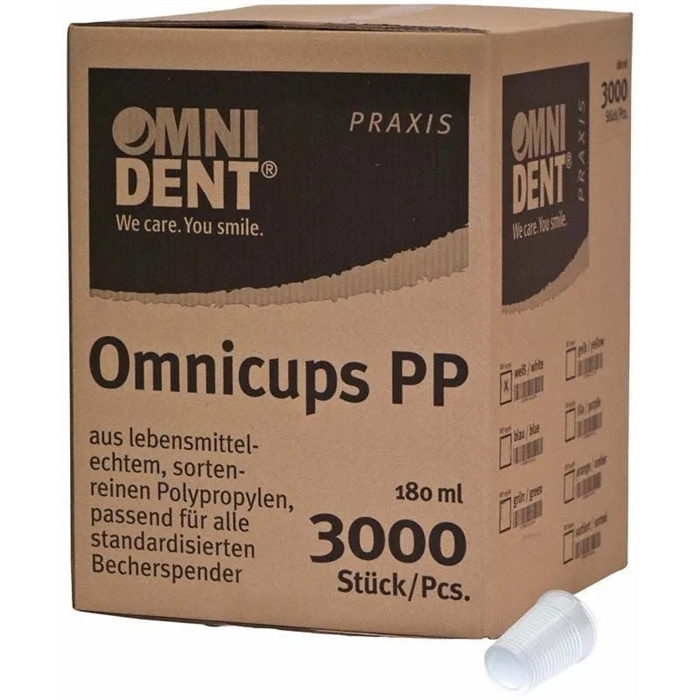 Omnicups PP - Box of 3,000 pieces, white Omnicups PP - Box of 3,000 pieces, white