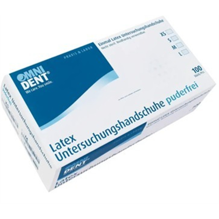 Omnident gloves, latex, powderfree, size XL, 100 pieces Omnident gloves, latex, powderfree, size XL, 100 pieces