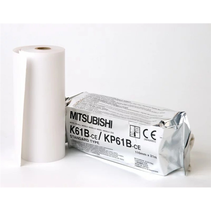 Original Mitsubishi Druckerpapier KP61B-CE, 11 cm x 20 m Original Mitsubishi Druckerpapier KP61B-CE, 11 cm x 20 m