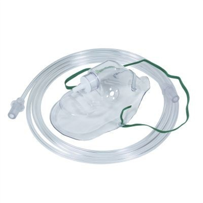 Oxygen mask with tubing and nasal clip, adult, with 2.1 m tubing, latex-free, single-us Oxygen mask with tubing and nasal clip, adult, with 2.1 m tubing, latex-free, single-us