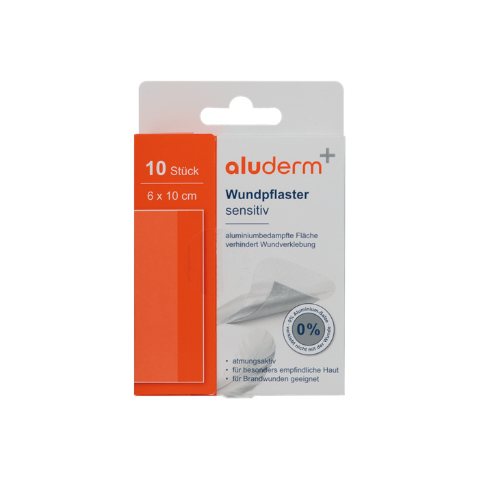 Pansements blancs aluderm+ sensibles,10 pièces, 6 × 10 cm Pansements blancs aluderm+ sensibles,10 pièces, 6 × 10 cm