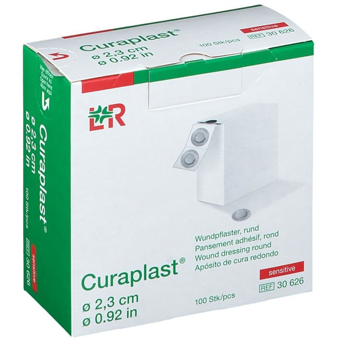 Pansements ronds Curaplast Sensitive, diamètre 2,3 cm, boîte de 100 pièces Pansements ronds Curaplast Sensitive, diamètre 2,3 cm, boîte de 100 pièces