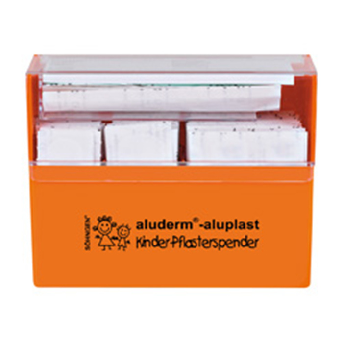 PFLASTER-SPENDER ALUDERM-ALUPLAST KINDER 
115 PFLASTER VERSCH. GROESSEN + SCHERE 10 CM PFLASTER-SPENDER ALUDERM-ALUPLAST KINDER 
115 PFLASTER VERSCH. GROESSEN + SCHERE 10 CM