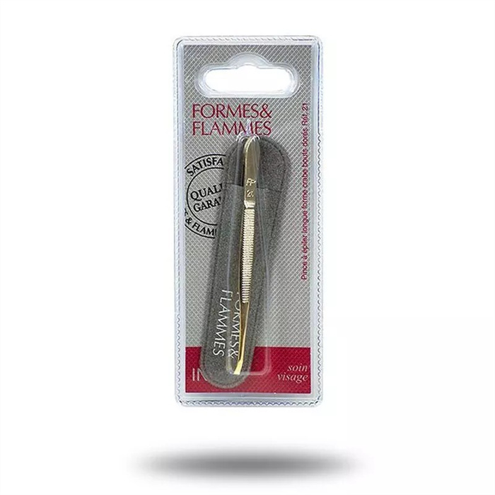 Pinzette Krabbenform, goldene Spitzen, 9 cm Pinzette Krabbenform, goldene Spitzen, 9 cm