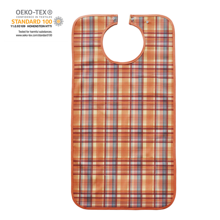 Polyester dining apron, check pattern, rust color, 90 x 46 cm Polyester dining apron, check pattern, rust color, 90 x 46 cm