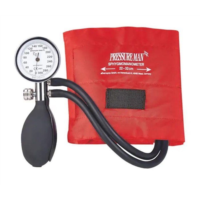 Pressure Man II Chrome-Line, 2-Schlauch, Klett-Manschette rot Pressure Man II Chrome-Line, 2-Schlauch, Klett-Manschette rot